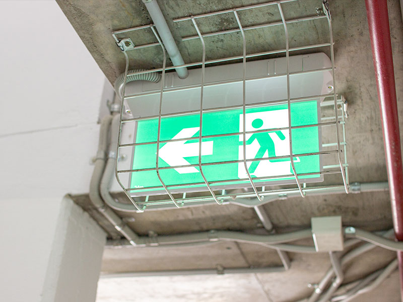 EMIoT Emergency Exit Sign with Protective Cage